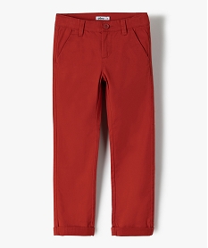 GEMO Pantalon chino en coton garçon rouge standard