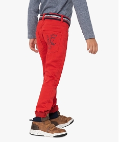 GEMO Pantalon garçon en toile avec ceinture – LuluCastagnette Rouge