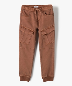 pantalon garcon multipoches avec taille elastiquee brunC125001_2