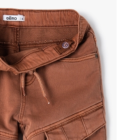 pantalon garcon multipoches avec taille elastiquee brunC125001_3