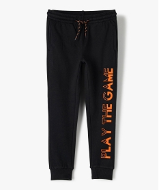 GEMO Pantalon de jogging garçon avec inscription sur la jambe Noir