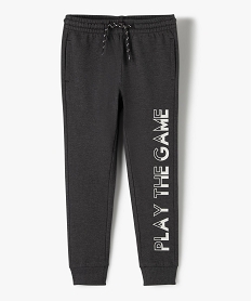 GEMO Pantalon de jogging garçon avec inscription sur la jambe Gris