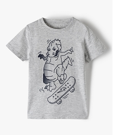 GEMO Tee-shirt garçon à manches courtes avec motif XXL Gris