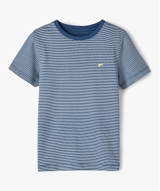 GEMO Tee-shirt garçon à fines rayures Bleu