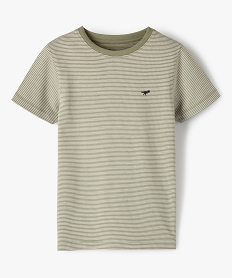 GEMO Tee-shirt garçon à fines rayures Vert