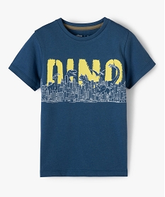 GEMO Tee-shirt garçon à manches courtes imprimé dinosaure Bleu