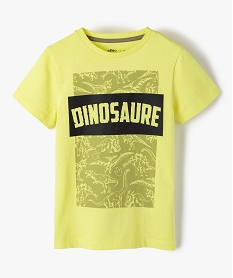 GEMO Tee-shirt garçon à manches courtes imprimé dinosaure Jaune
