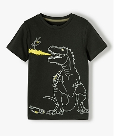 GEMO Tee-shirt garçon à manches courtes imprimé dinosaure Gris