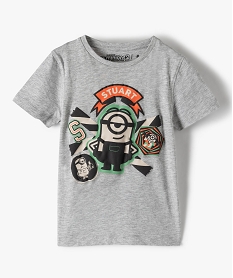 GEMO Tee-shirt garçon imprimé à manches courtes - Les Minions Gris