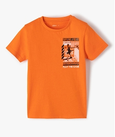 GEMO Tee-shirt garçon imprimé à manches courtes Orange