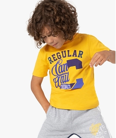 GEMO Tee-shirt garçon imprimé à manches courtes – Camps United Jaune