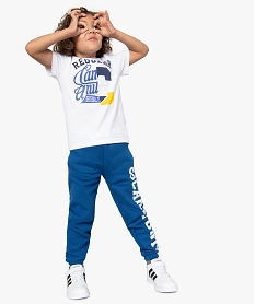 GEMO Tee-shirt garçon imprimé à manches courtes – Camps United Blanc
