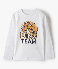 GEMO Tee-shirt garçon imprimé à manches longues Blanc