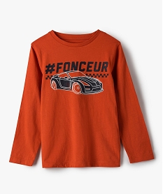 GEMO Tee-shirt garçon imprimé à manches longues Orange