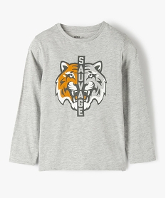 GEMO Tee-shirt garçon imprimé à manches longues Gris