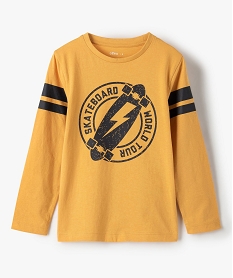 GEMO Tee-shirt garçon imprimé à manches longues Jaune