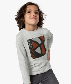 GEMO Tee-shirt garçon à manches longues avec motif basket Gris