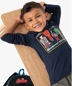 GEMO Tee-shirt garçon à manches longues imprimé Avengers - Marvel Bleu