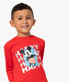 GEMO Tee-shirt garçon à manches longues avec motif Mickey - Disney Rouge