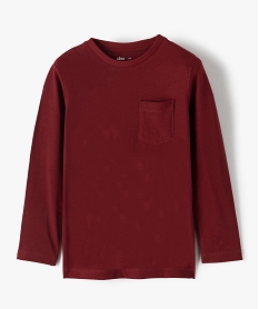 GEMO Tee-shirt à manches longues avec poche poitrine garçon Rouge