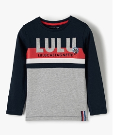 GEMO Tee-shirt garçon multicolore à manches longues - Lulu Castagnette Bleu