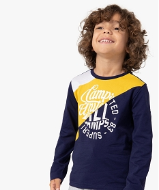 GEMO Tee-shirt garçon multicolores à manches longues - Camps Bleu