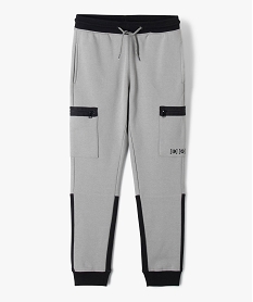 GEMO Pantalon de sport garçon en molleton à poches latérales Gris