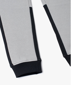 pantalon de sport garcon en molleton a poches laterales grisC138501_3