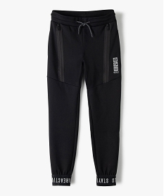 pantalon de jogging garcon avec zips fantaisie sur l’avant noirC138601_2