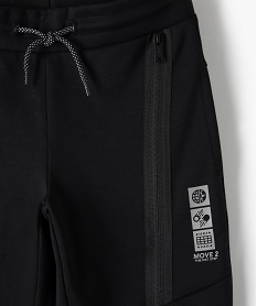 pantalon de jogging garcon avec zips fantaisie sur l’avant noirC138601_3