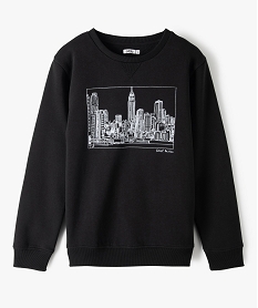 GEMO Sweat garçon imprimé intérieur molletonné noir standard