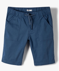 GEMO Bermuda garçon en toile avec poches surpiquées bleu standard
