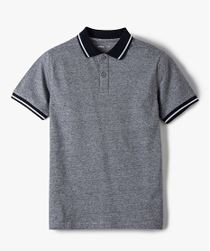 GEMO Polo garçon chiné à très fines rayures gris standard