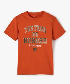 GEMO Tee-shirt garçon à manches courtes avec large motif orange vif