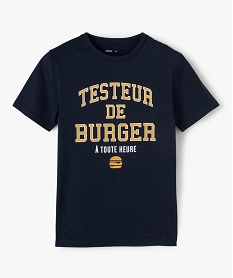 GEMO Tee-shirt garçon à manches courtes avec large motif noir chine