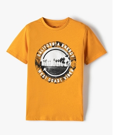 GEMO Tee-shirt garçon à manches courtes à motif palmier orange standard