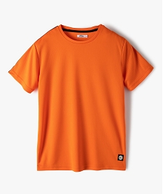 GEMO Tee-shirt garçon sport en maille légère à manches courtes Orange