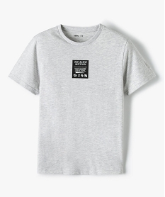 GEMO Tee-shirt garçon à manches courtes en jersey chiné et petit motif gris standard