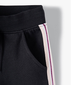 pantalon de jogging fille avec bande pailletee sur les cotes gris pantalonsC150601_3