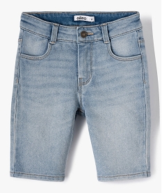 GEMO Bermuda fille en jean extensible Bleu