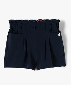 GEMO Short fille taille haute élastiquée - Lulu Castagnette Bleu