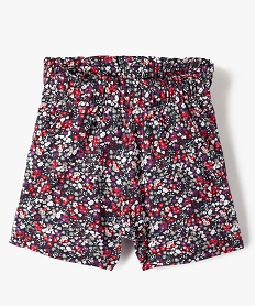 GEMO Short fille en maille avec ceinture froncée et taille haute Bleu