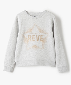 GEMO Sweat fille non molletonné avec motif pailleté Beige