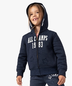 GEMO Sweat fille à capuche et fermeture zippée – Camps United Bleu