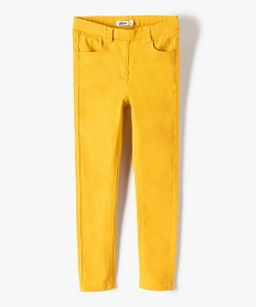 GEMO Pantalon skinny uni à taille élastiquée fille Jaune