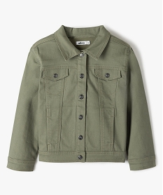 GEMO Veste fille en twill extensible Vert