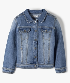 GEMO Veste fille en jean extensible Bleu