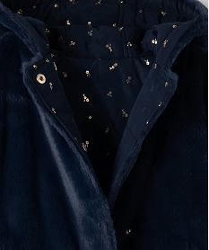 manteau fille forme trapeze reversible matelassemaille peluche bleu blousons et vestesC158401_3