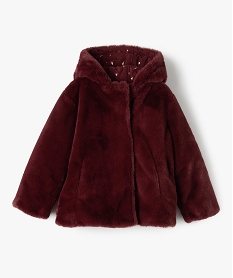 manteau fille forme trapeze reversible matelassemaille peluche rouge blousons et vestesC158501_1