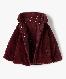 manteau fille forme trapeze reversible matelassemaille peluche rouge blousons et vestesC158501_2